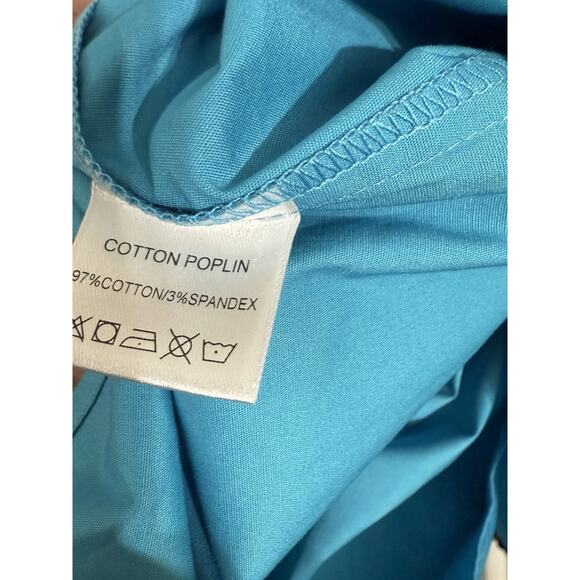 Taylor Tillman shift Dress Aqua Blue Size XS Puff Sleeve Square Neck - Picture 3 of 3